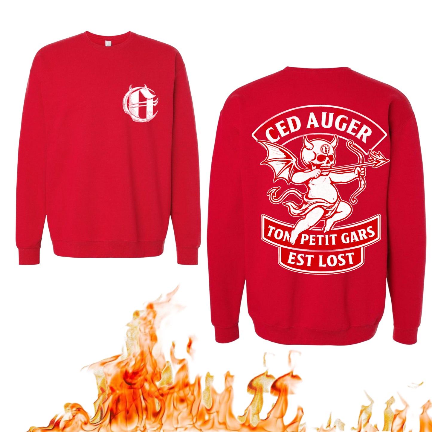 Crewneck Rouge ‘’Ton petit gars est lost’’