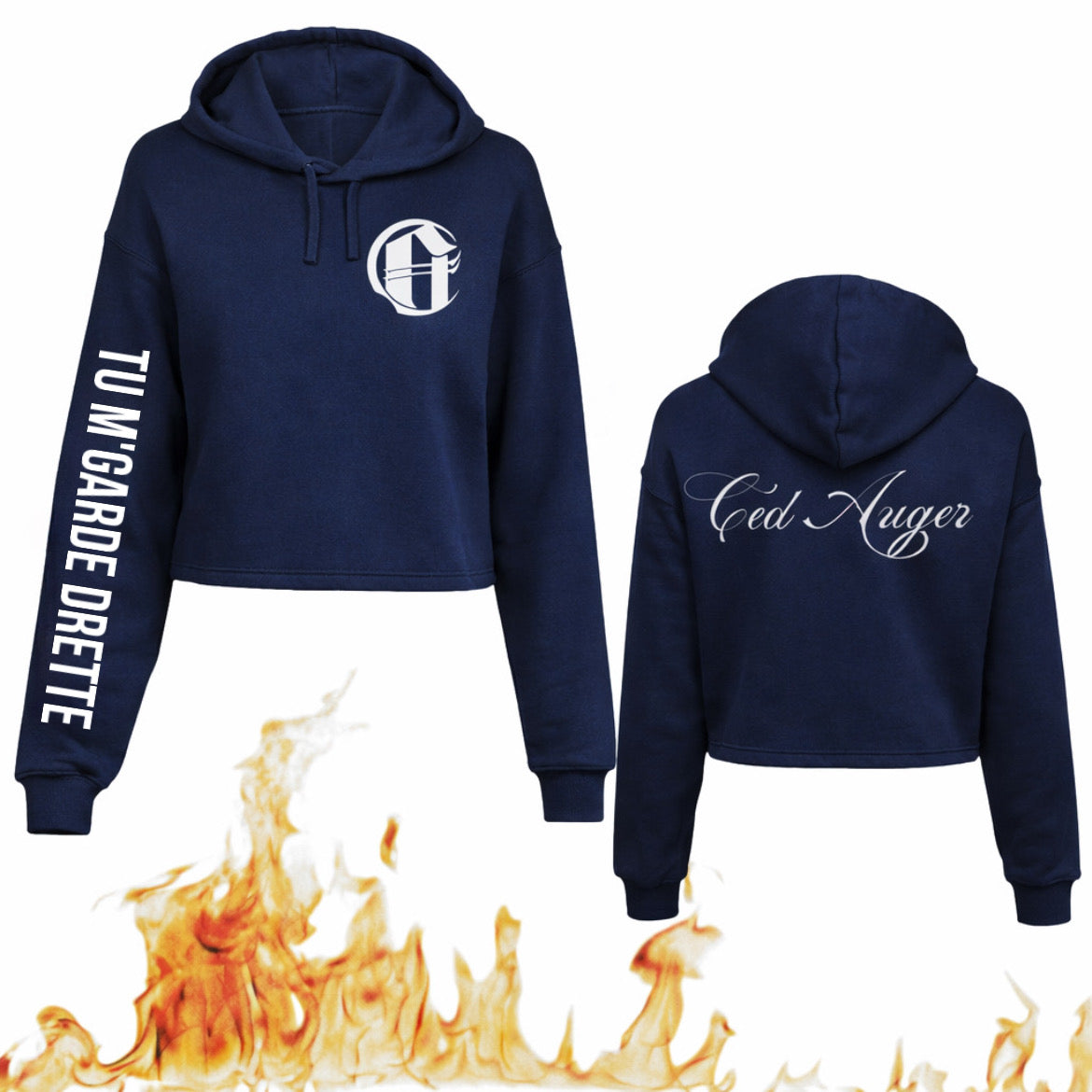 CROP Top Hoodie Bleu