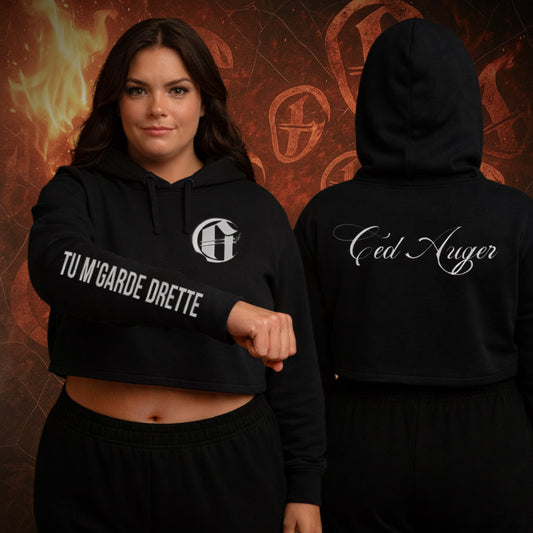 CROP Top Hoodie Noir