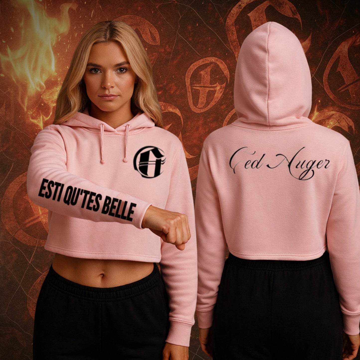 CROP Top Hoodie Rose