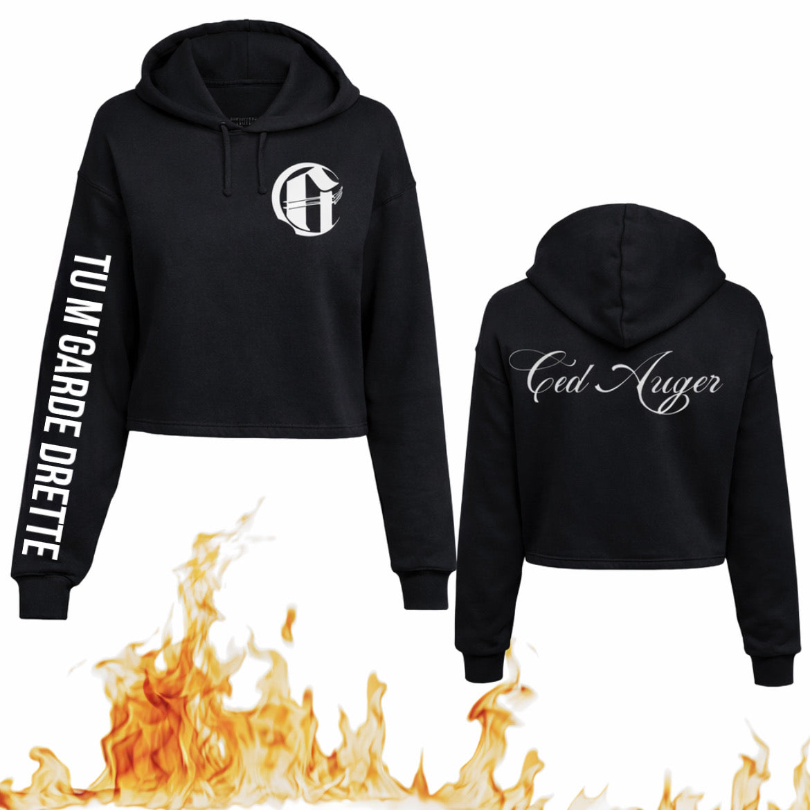 CROP Top Hoodie Noir