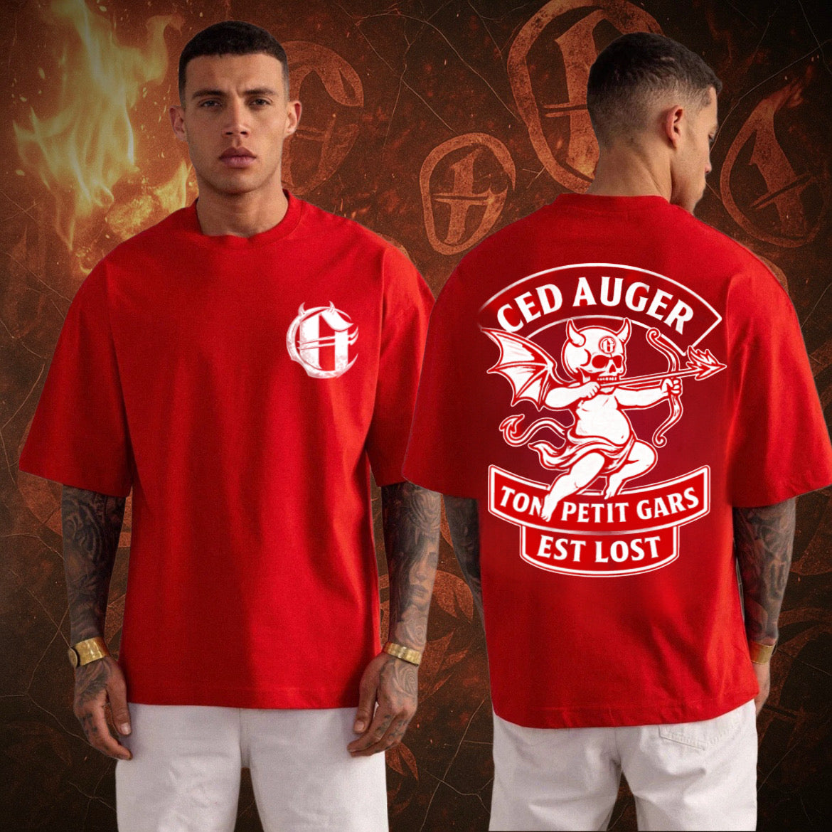 T-Shirt Rouge ‘’Ton petit gars est lost’’