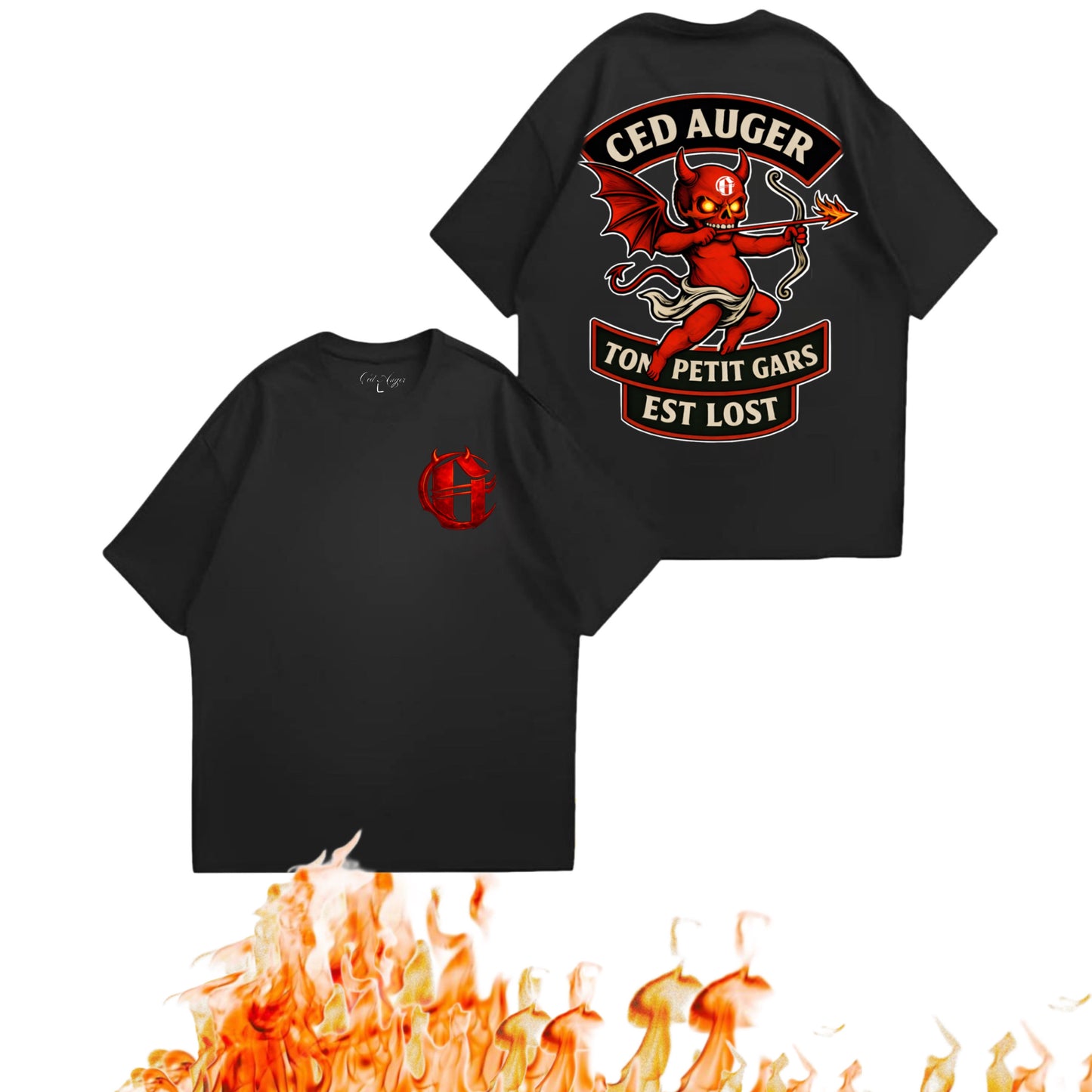 T-Shirt Noir <<Ton petit gars est lost>>