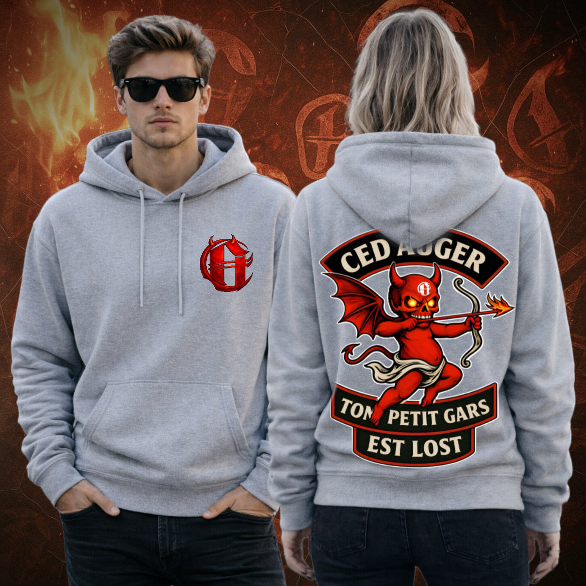 Hoodie Gris ‘’Ton petit gars est Lost’’