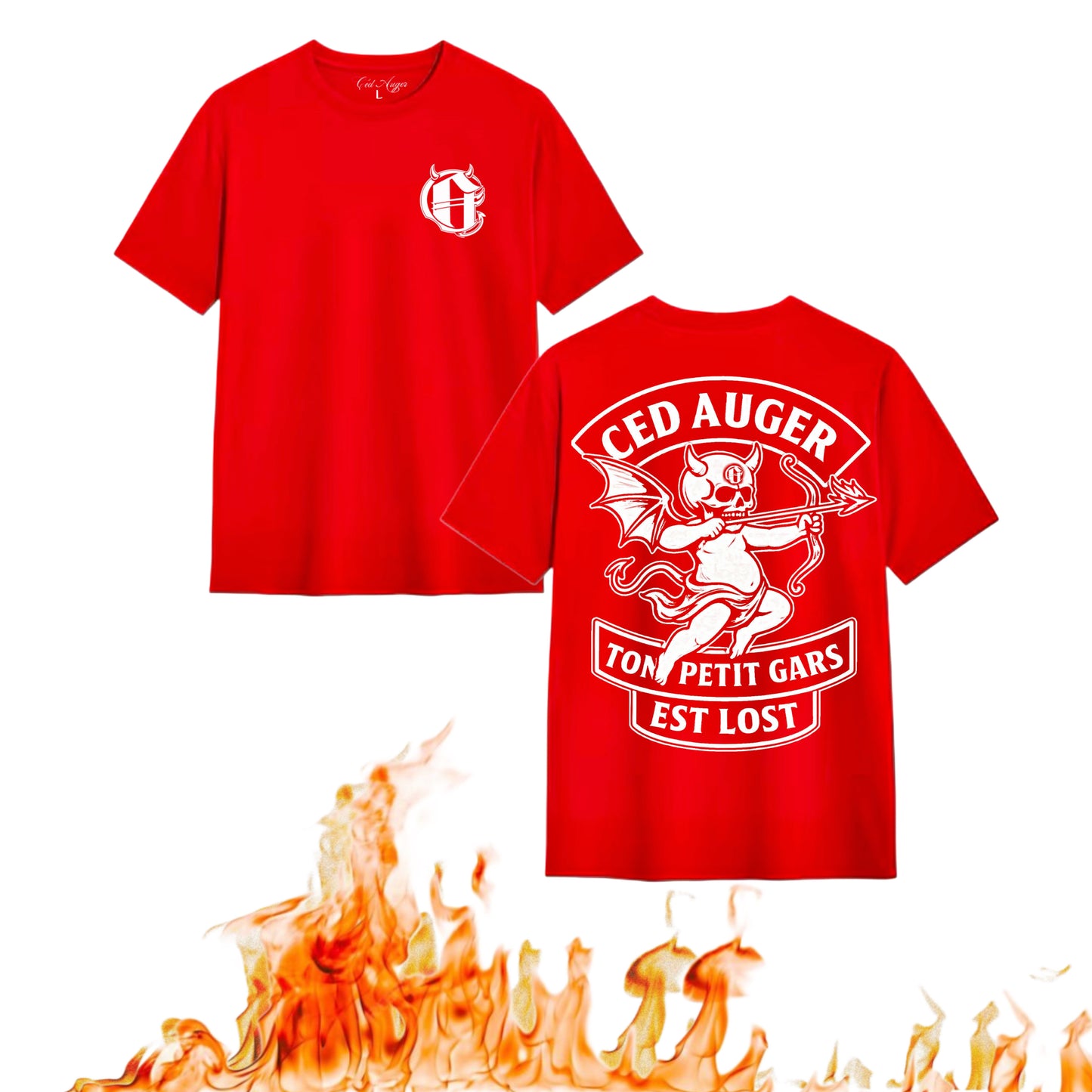 T-Shirt Rouge ‘’Ton petit gars est lost’’