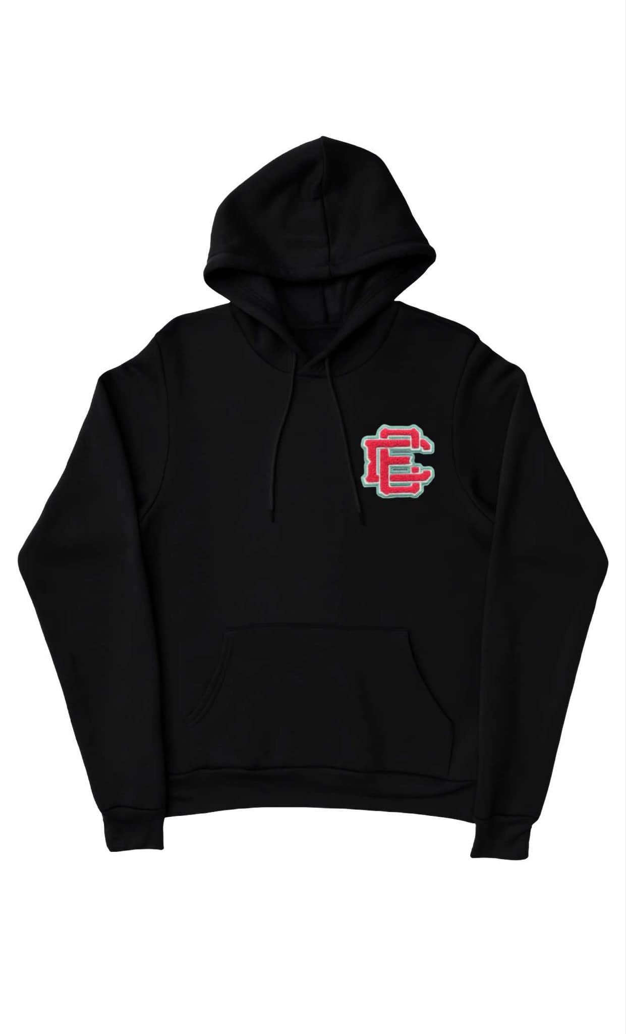 Hoodie Noir Logo Rose